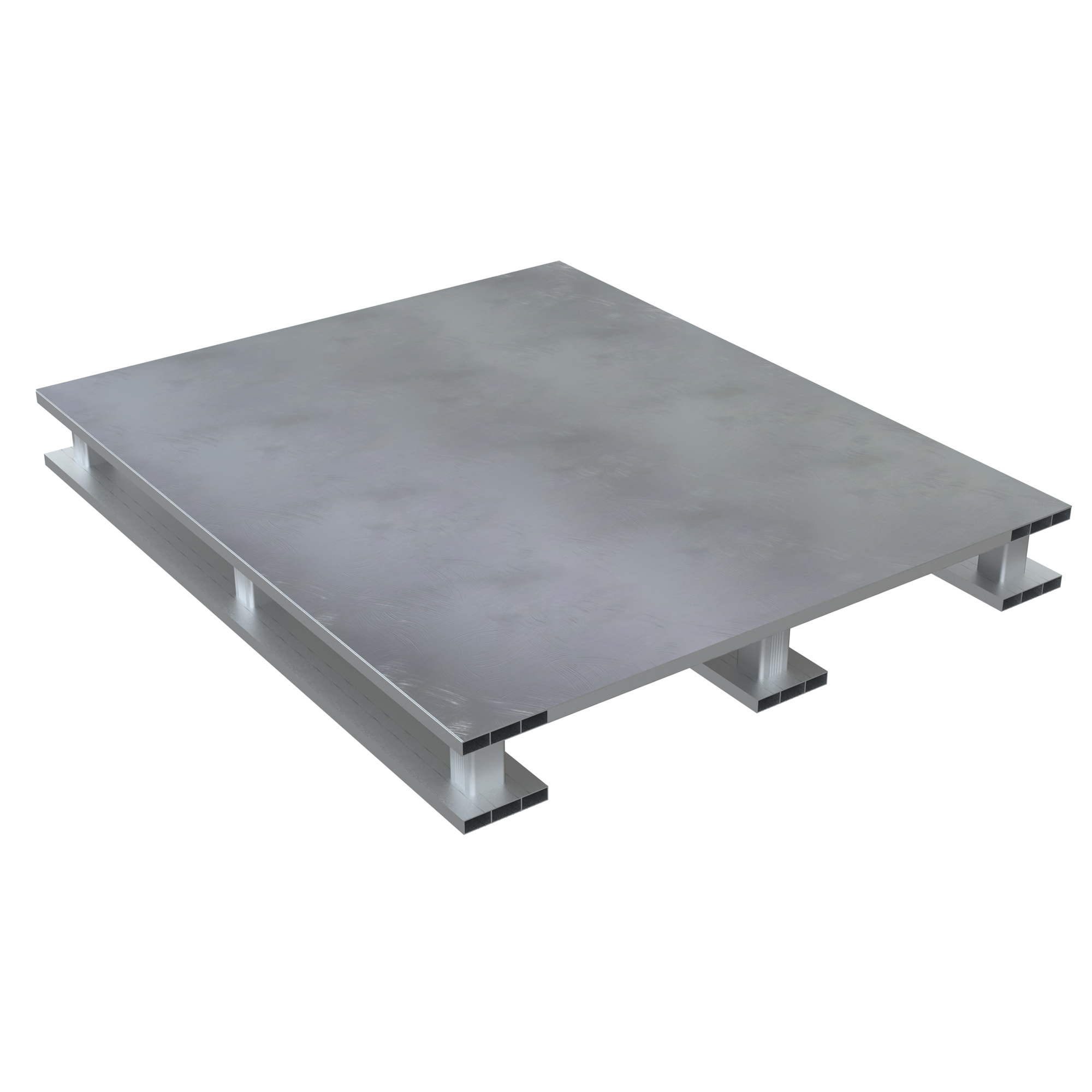Vestil Aluminum Pallet - Solid Top, Skid Bottom, 42in. x 48in., 6000-Lb. Capacity, Model# AP-ST-4248-SB